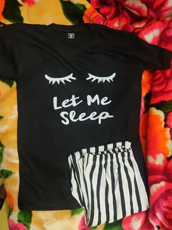 Black LET ME SLEEP DESIGN Nightwear
