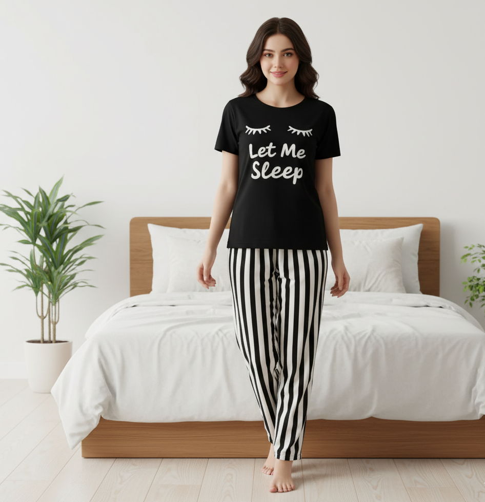 Black LET ME SLEEP DESIGN Nightwear