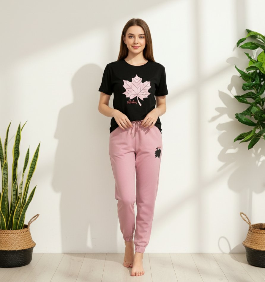 Maple Leaf 2 PC Nightwear Nightdress