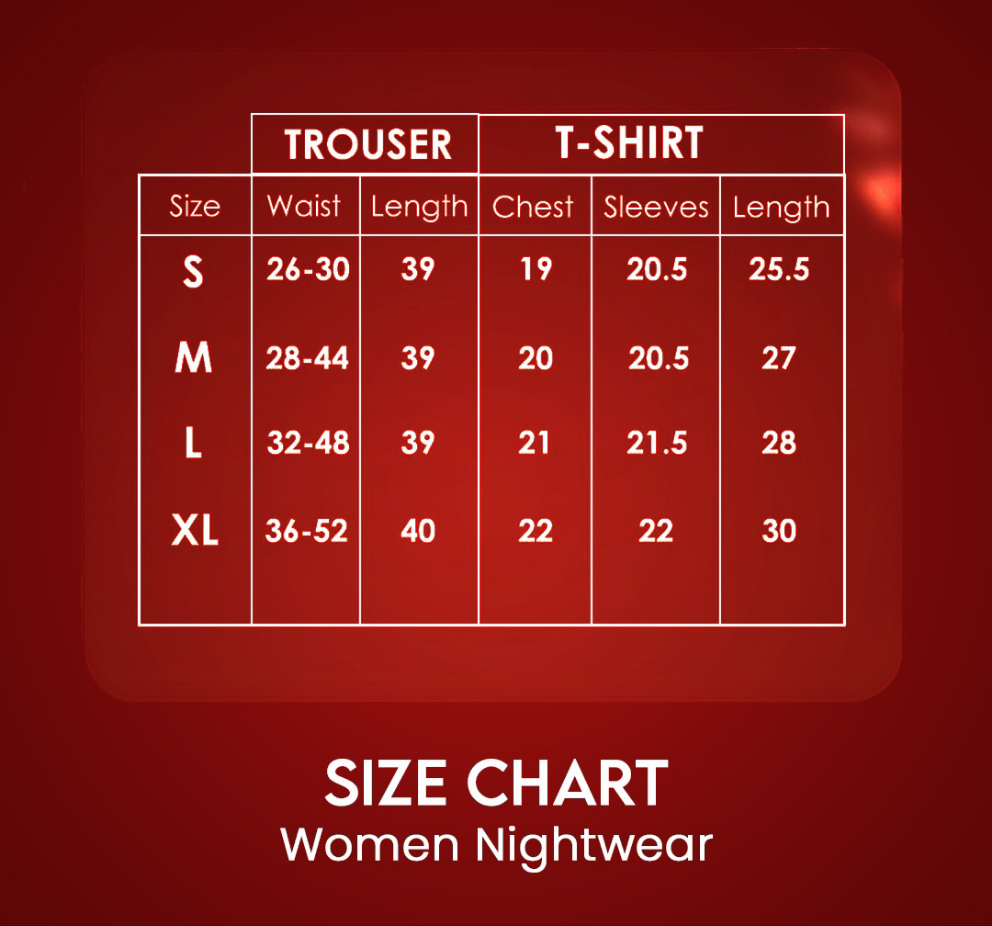 Maroon V-Neck Women Night Suit PJ Set