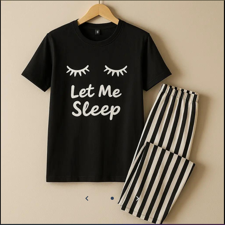 Black LET ME SLEEP DESIGN Nightwear
