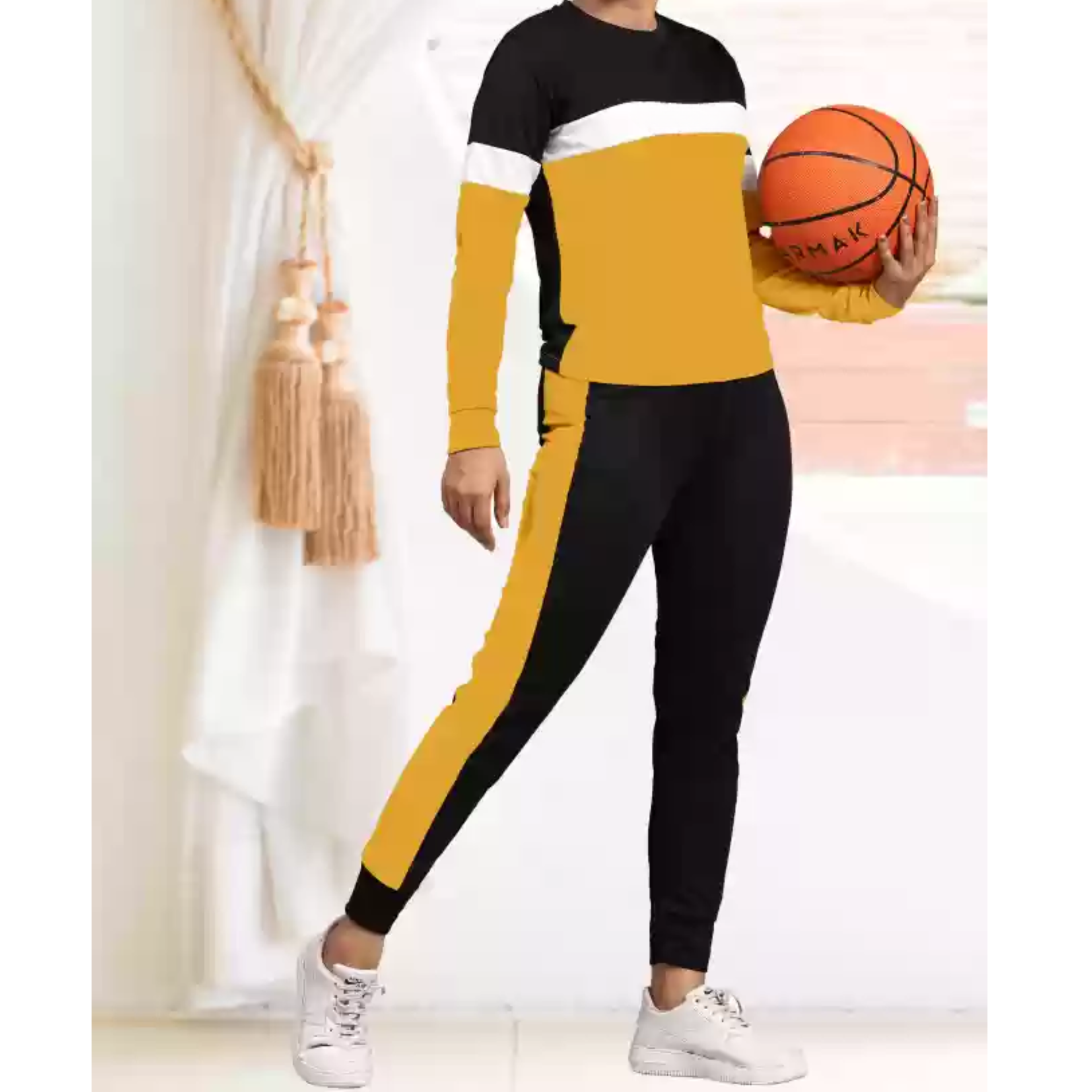 Yellow Black 2 PC Tracksuit