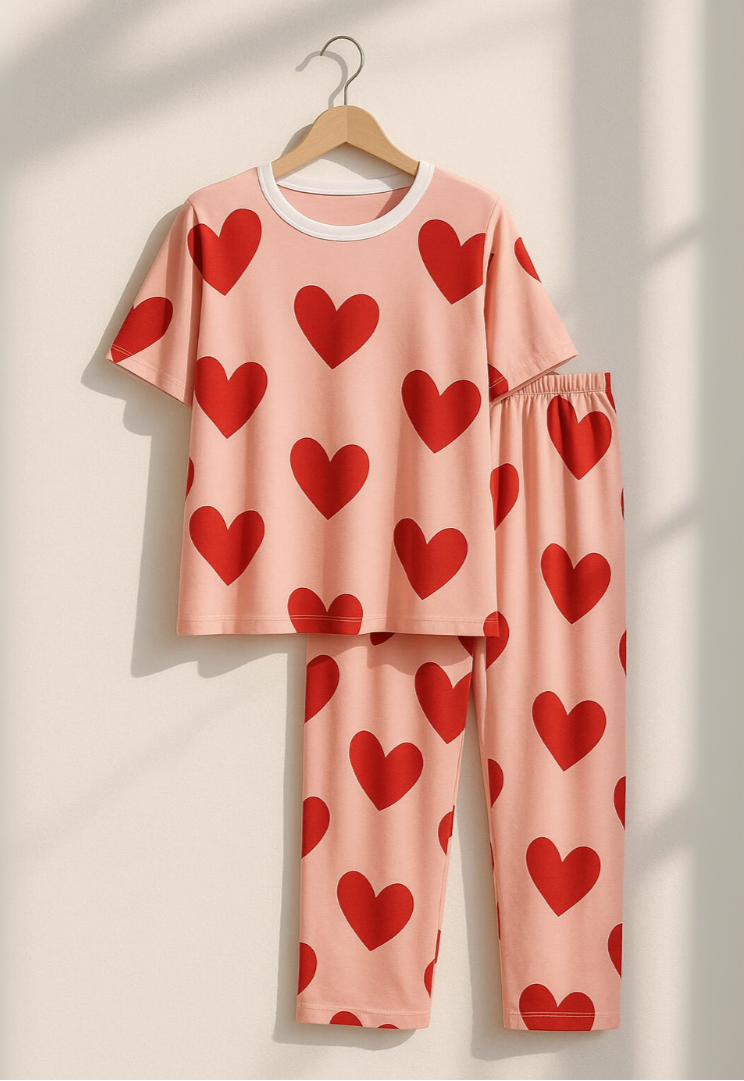 Pink Dilbar 2 PC Night dress Nightwear