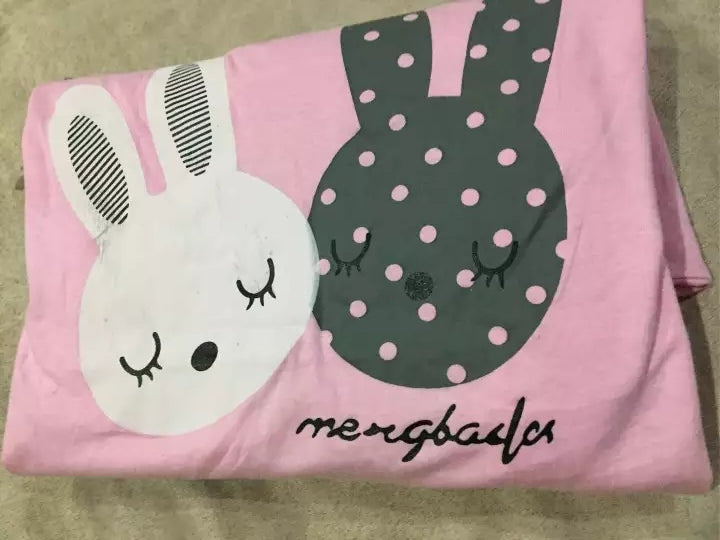 Pink Rabbit 2 PC Nightwear Nightdress