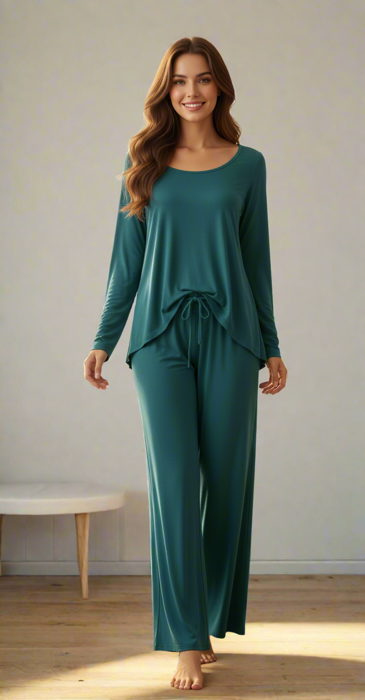 Persian Blue Women Night Suit Palazzo PJ Set