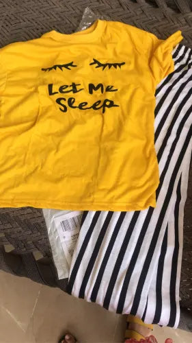 Yellow Let me Sleep 2 PC Nightwear Nightdress
