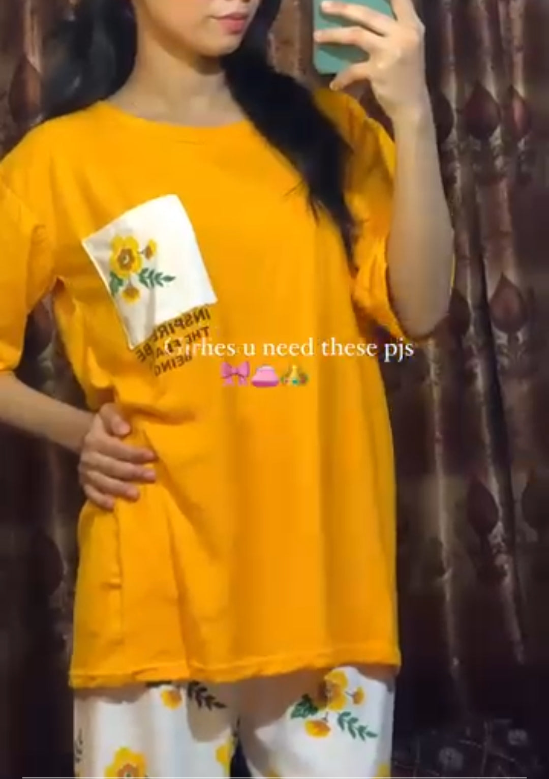 Yellow Flower 2 PC Nightwear